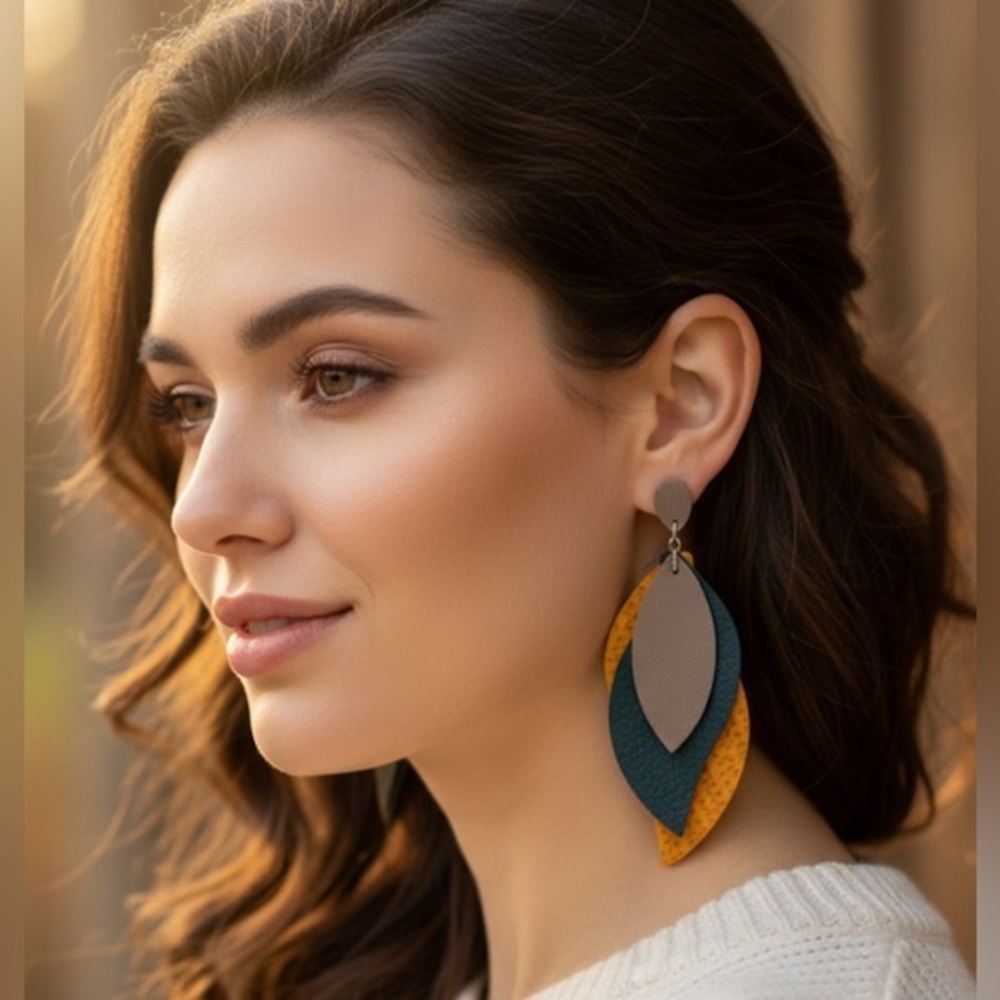 ✨NEW Elegant Multicolor Leaf Drop Earrings